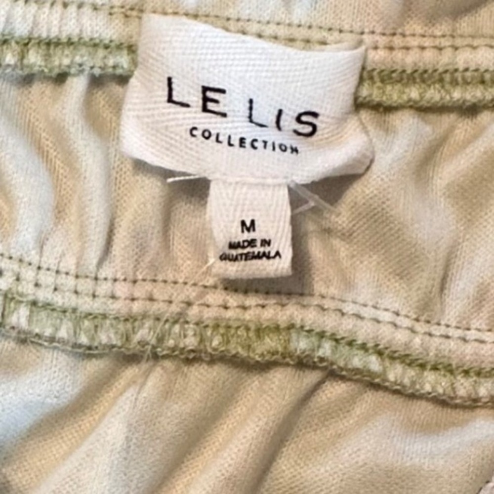 Le Lis Collection Floral Smocked Tiered Mini Skirt Green Pink KS4208-8 Mens M - Picture 4 of 7
